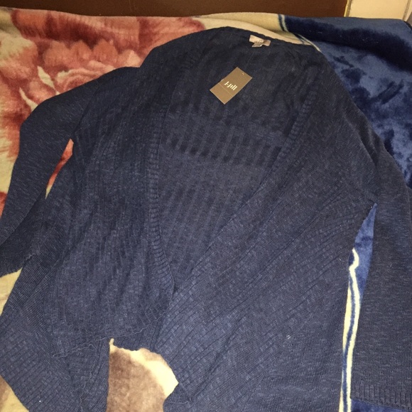 J. Jill Sweaters - NWT J JILL Batik blue open front cardigan sweater